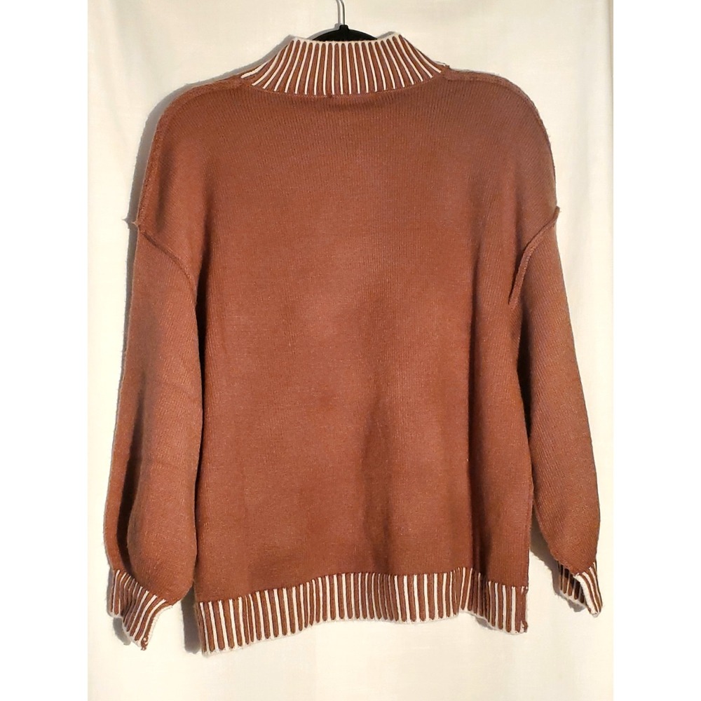 NEW Chyrii Women's Oversized Brown Stitched Cozy Sweater Size‎ SMALL - Picture 2 of 9